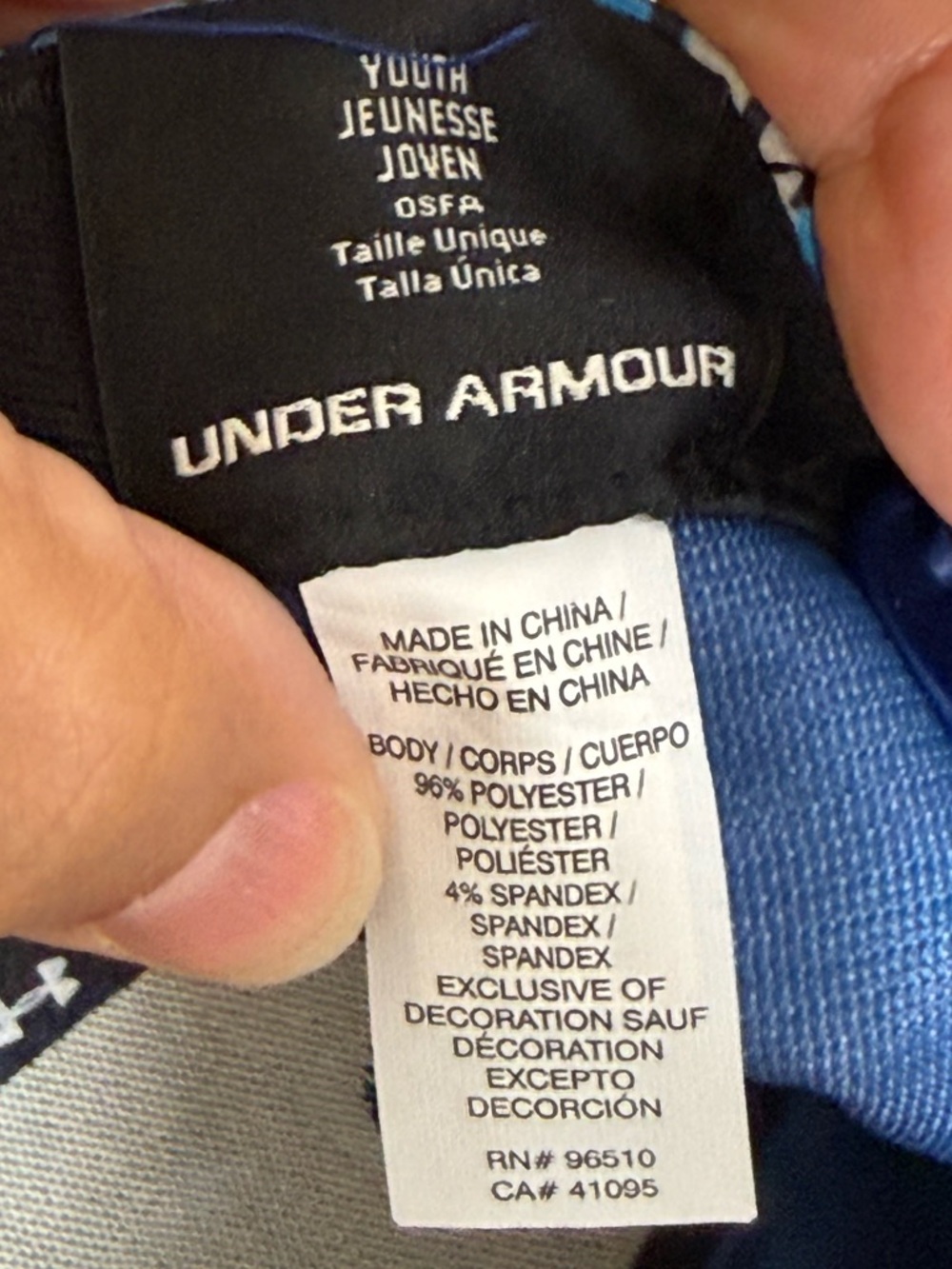 Under Armour Youth Blue Camo Snapback Hat Cap OSFA Combine - Picture 5 of 5